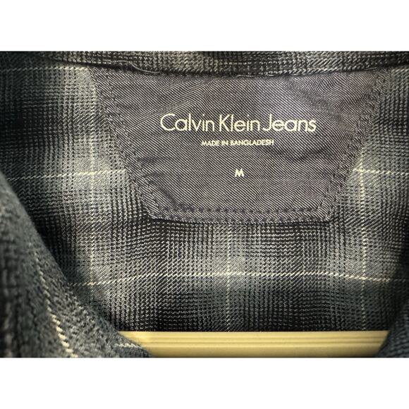 Calvin Klein Mens longsleeve silver snaps 2 pockets - Picture 2 of 6